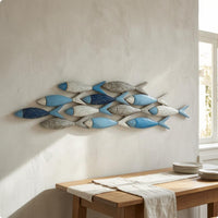 Clustered Wall Artfully Carved Texture Mediterranean Wall Piece Painted Finish for Living Room