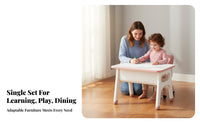 Multi-Functional Kids Table and Chair Set Child-Friendly Design Toddler Play Table Set Easy to Clean Toddler Study Desk with Storage Food-Grade Material for Toddlers, Preschoolers, Parents, Playroom, Daycare, Nursery, Classroom