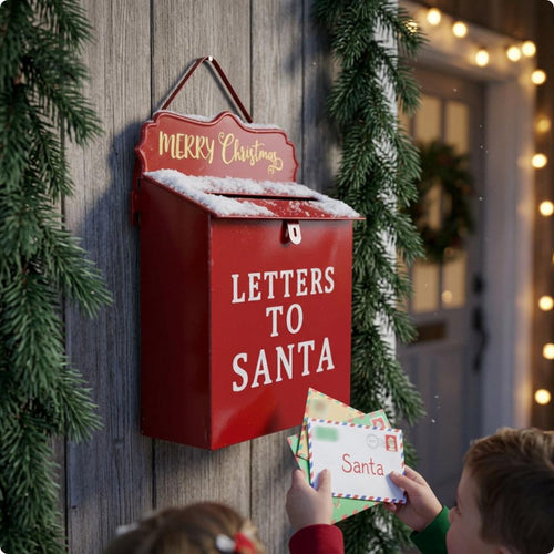 Christmas Wall Mailbox Indoor or Outdoor Christmas Mailbox North Pole Post Holiday Decor
