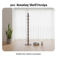 Rotating Bookshelf Unit Modern Industrial Design Vertical Rotating Shelf