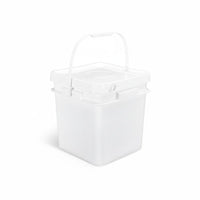 Square Bucket with Lid Versatile Use Square Bucket with Lid Fall Resistant Stackable Bin for Warehouse, Garage