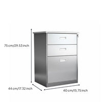 Stainless Steel Filing Cabinet Lockable Crafted Metal File Cabinet with Lock High-Capacity Locking Office File Drawer Unit for Administrators