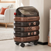 Rolling Trash Bin Modern Wastebasket Smooth for Bathroom, Bedroom