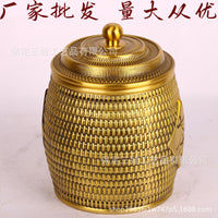 批发黄铜茶叶罐将军罐茶叶罐工艺品摆件量大从优一件代发