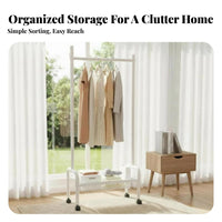Mobile Clothes Rack with Storage Baskets Nordic design for Laundry Room, Students
