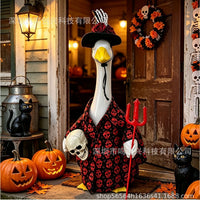 23-Inch Porch Goose Costume with Skull Design for Outdoor Lawn and Yard Decor