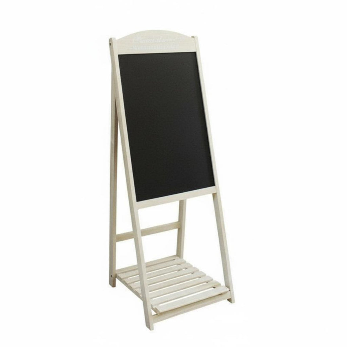 Wooden Ladder Blackboard Vintage Aesthetic Tiered Foldable Stand Space-Saving Multifunctional Use for Plant Lovers, Cafe