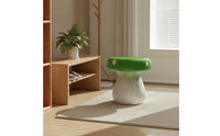 Mushroom Stool Sculptural Mushroom Seat Compact Stool with Woodgrain Texture for Living Room, Bedroom, Entryway