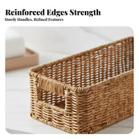 Handled Wovenand design organizer long-finaling Organizer Basket Integrated Handles for Closet