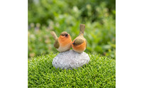Bird Figurine with Stone Base Tabletop Bird Figurine Compact Sculpture for Shelf, Patio
