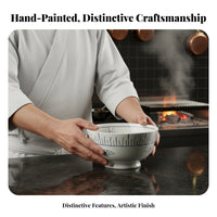 Japanese Ceramic Ramen Bowl, Hand-Painted Tableware Set, Minimalist Plate, Creative Dinnerware For Home & Restaurant