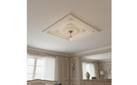 Square Ceiling Medallion Faux Plaster Home Improvement Material for Bedroom