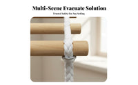Solid Wood Rungs Fire Escape Rope Ladder Heavy Duty Soft Rescue Ladder Fast to Deploy Safety Equipment High Load Capacity for Families, Residents, Homeowners, Home, Apartment Building, Balcony