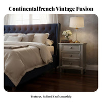 3-Drawer Nightstand Vintage design Bedside Table Distressed Finish French Country Design for Adults, Students, Hallway, Entryway