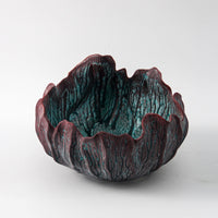 Ceramic Vase with Lace Edge in Wabi-Sabi Style