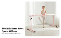 Folding Practice Barre Foldable Design Adjustable Dance Barre Anti-Slip Feet Freestanding Dance Bar for Dancers, Beginners, Home, Classroom, Gym