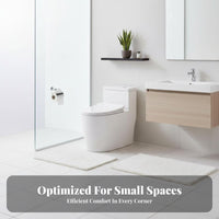 Anti-Splash Unified-Piece Siphonic Toilet Powerful Flush Water Closet Easy-to-Clean Glaze Ware Soft-Close Seat for Apartment Dwellers, Homeowners, Bathroom, Restroom, Home