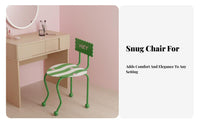 Wavy Leg Heart Seat Chair Dopamine Decor Playful Aesthetic Vanity Stool Creative Design Distinctive Shape for Women, Teenagers