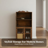 Configurable Open-Shelf Cabinet Multi-Functional Unrestrictedstanding Shelving Unit Minimalist Aesthetic Rounded Corners