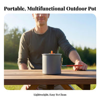 Lightweight Solo Camping Cook Pot Compact Storage Backpacking Pot Easy to Clean for Backpackers, Campers, Hiking, Mountaineering, Picnic