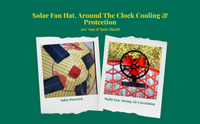 Solar Fan Hat, Wide Brim, Waterproof, Outdoor Cooling
