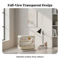 Transparent Parakeet Habitat Panoramic View Pet Supply Modern Look for Indoor