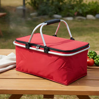 Insulated Outdoor Basket with Lid Outdoor Carrier Sturdy for Travel