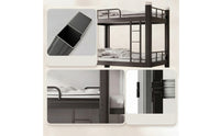 Metal Bunk Bed Space-Saving Double-Deck Bunk Bed Heavy-Duty Furniture for Students, Roommates, Dormitory, Accommodation for Learners