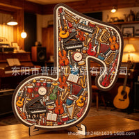 跨境新品Musical Note Jigsaw Puzzle音符乐器拼图木质工艺品摆件