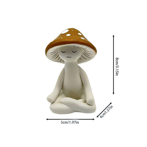 Meditation Fungi Figurine Cute Design Meditation Fungi Statue Polished Finish