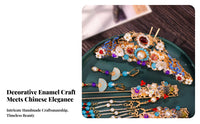 Traditional Chinese Attire Headdress Set Dangling Tassels Traditional Chinese Attire Hair Accessory Set Elegant Design Vitreous Enamel Look Design