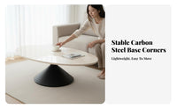 Oval Pedestal Table Sintered Sta Top Oval Centerpiece with double Pillar Base Light Luxury design Minimalist Design for Parents