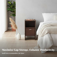 Narrow Bedside Cabinet Space-Saving Nightstand Easy Assembly for Homeowners