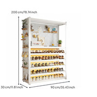 Multi-tier Shoe Rack Vertical Shoe Storage Unit Curtain Shoe Organizer Carbon Steel Household Furniture Space-saving Design Suitable for Families Entryways Living Rooms Balconies
