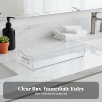 Multi-Compartment Storage Tray Space-Saving Cosmetics Holder Transparent Design