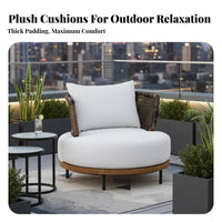 4 Pieces 4-Piece Wooden Patio Group Sturdy Wood Frame Exteriordoor Furnishing Flexible Combination Weather-Resistant for Terrace