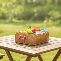 Woven Basket with Dividers Divided Storage Basket Versatile for Kitchen