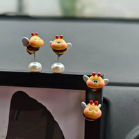 Spring Rocking Car Ornament Cute Mini Bee Desk Decor