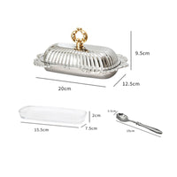 Butter Dish with Lid Sturdy Butter Keeper with Glass Liner Polished for Brunch