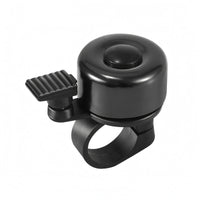 Clamp Mount Compact Bike Bell Metal Dome Handlebar Bell Push Button Bike Accessory Black Finish
