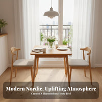 Square Dining Table with 4 Chairs Space-Saving Kitchen Furniture Minimalist Design Nordic Look and Feel for Apartment Dwellers