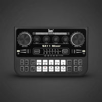 Multi-Platform Compatible Live Broadcasting Soundboard realTime Monitoring Voice Changer Sound Effects Board Bluetooth Connectivity Portable DJ Mixer for Gamers, Podcasters, Podcasting