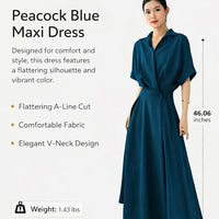 Maxi Dress for Plus Size Women with Cinched Waist Design, Flared Shirt for Casual Wear and Everyday Occasions, Flattering Fit