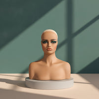 Mannequin Head with Shoulders Professional Female Mannequin Bust Hairpiece Display Head for Salon Owners, Jewelers, Photography Studios