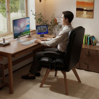 High-Back Swivel Chair with Armrests Padded Swivel Chair Leather Modern for Distant Workers, Students, Study, Bedroom