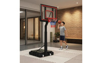 Mobile Basketball Hoop Telescoping Pole Portable Basketball Hoop Sports Gear Wheeled Transparent Backboard for Indoor