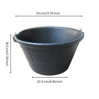 Heavy Duty Bucket Black Molded Bucket Multipurpose Storage Container for Construction, Farm, Garden