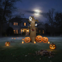 Lighted Inflatable Ghost Tree with Pumpkins Spooky Inflatable Dead Tree with Pumpkins Outdoor Lawn Decoration Illuminated for Yard, Garden