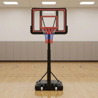 Mobile Basketball Hoop Telescoping Pole Portable Basketball Hoop Sports Gear Wheeled Transparent Backboard for Indoor