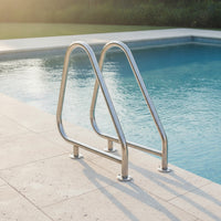 2 Pieces Surface-Mount Swimming Pool Handrail Polished Pool Handrail Heavy-Duty Easy to Install for Spa